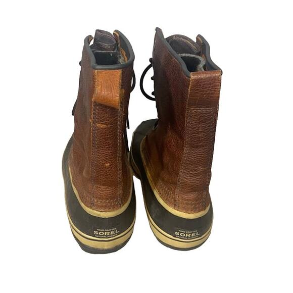 Sorel Brown Leather Lace Up Waterproof Winter Snow Rain Boots Men Sz 11 - Picture 10 of 15